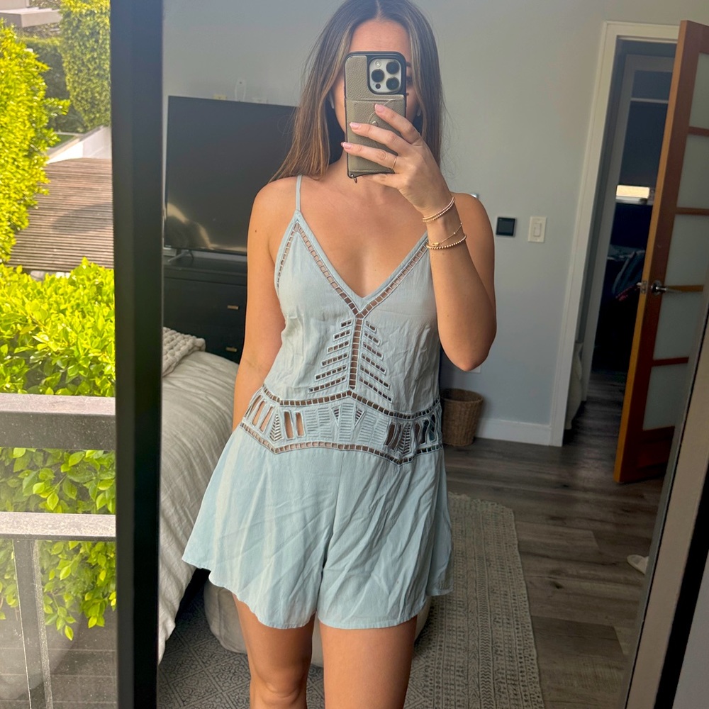 Light blue cut out romper